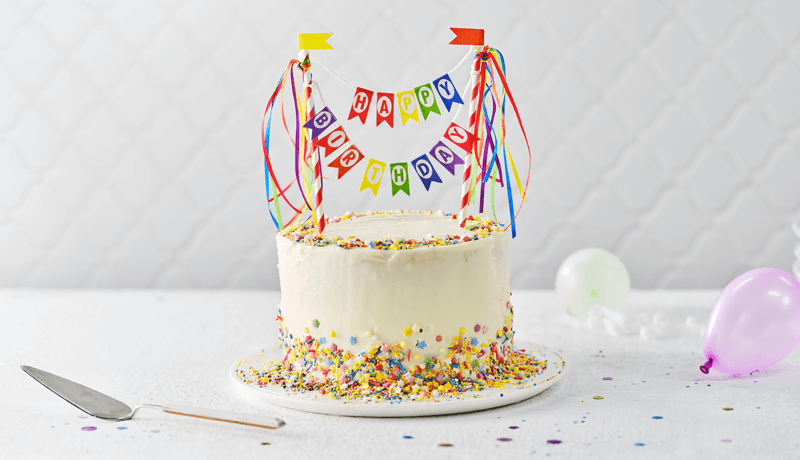 Celebration rainbow chip party cake