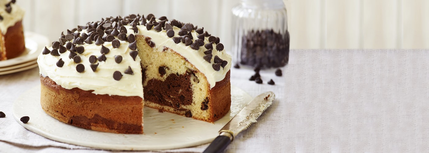 Birthday chocolate chip marble cake