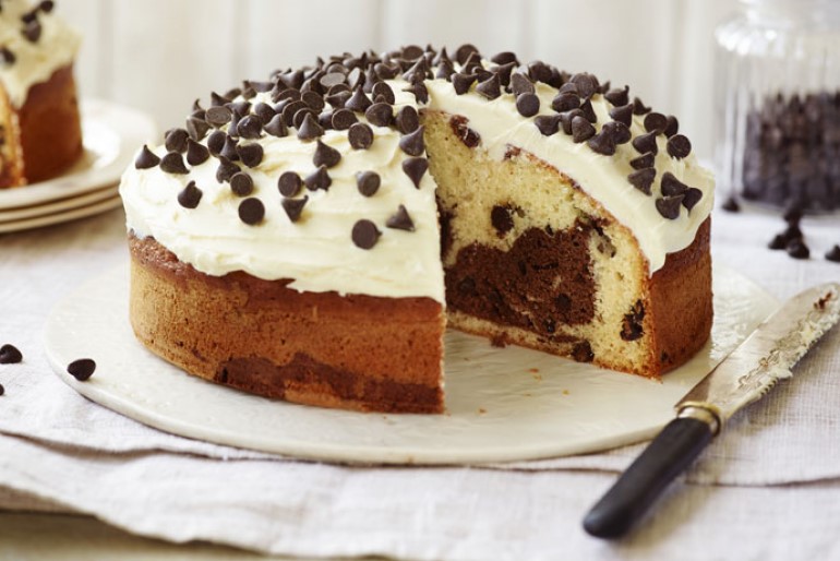 Birthday chocolate chip marble cake