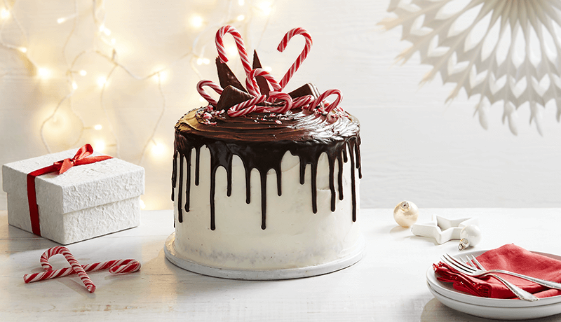 Christmas Candy Cane Drip Cake