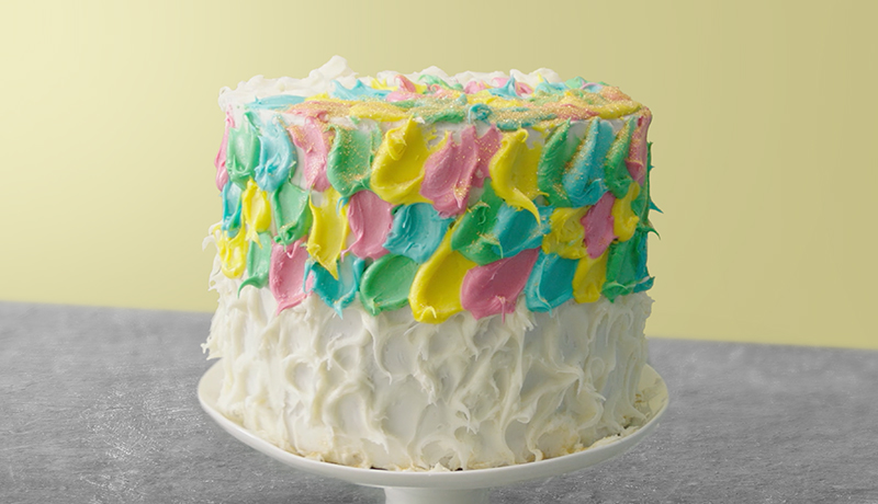 Vanilla Rainbow Petal Cake