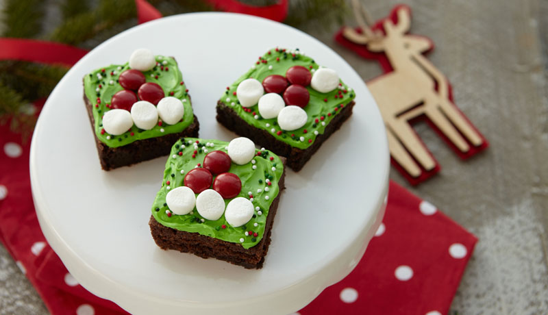 Santa’s Hat Brownie Squares