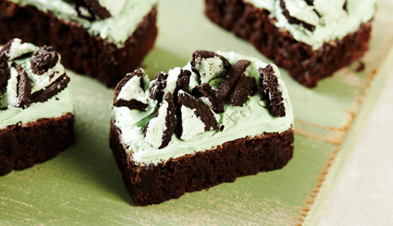 Fudge mint chocolate brownie bars