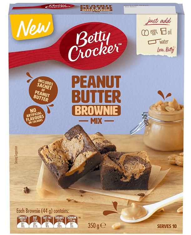 package of peanut butter brownie mix